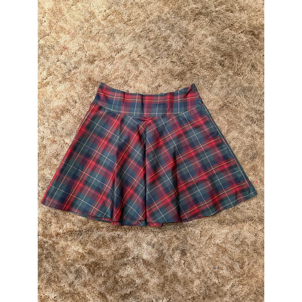American Living Tartan Plaid Skater Skirt High Waist Preppy Holiday Academia
